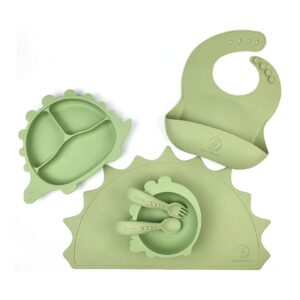 Baby Feeding Set (Dinosaur) - Olive
