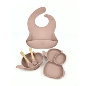 Baby Feeding Set (Elephant) - Rose Pink